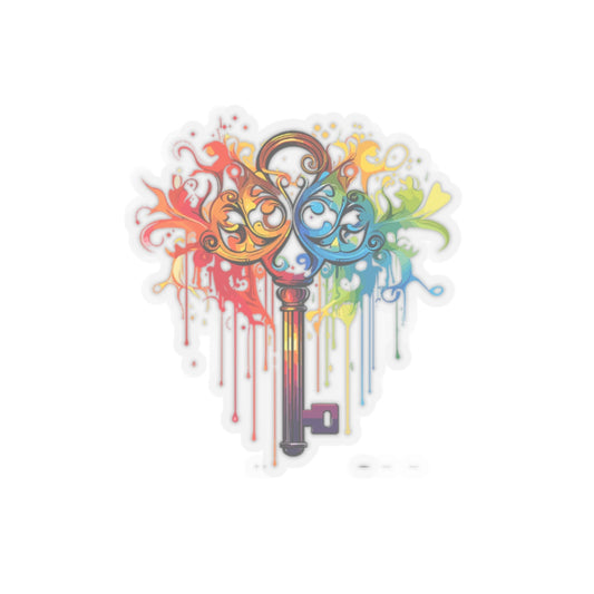 Colorful Key Design Kiss-Cut Stickers - Artistic Stickers for Personalized Decor