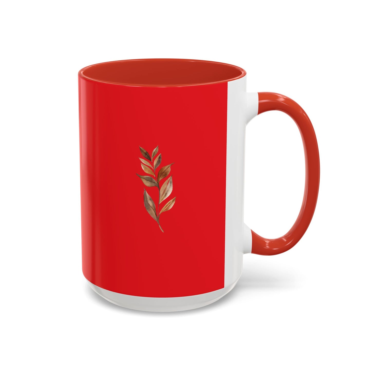 Vibrant Accent Coffee Mug with Leaf Design – Perfect for Home and Office