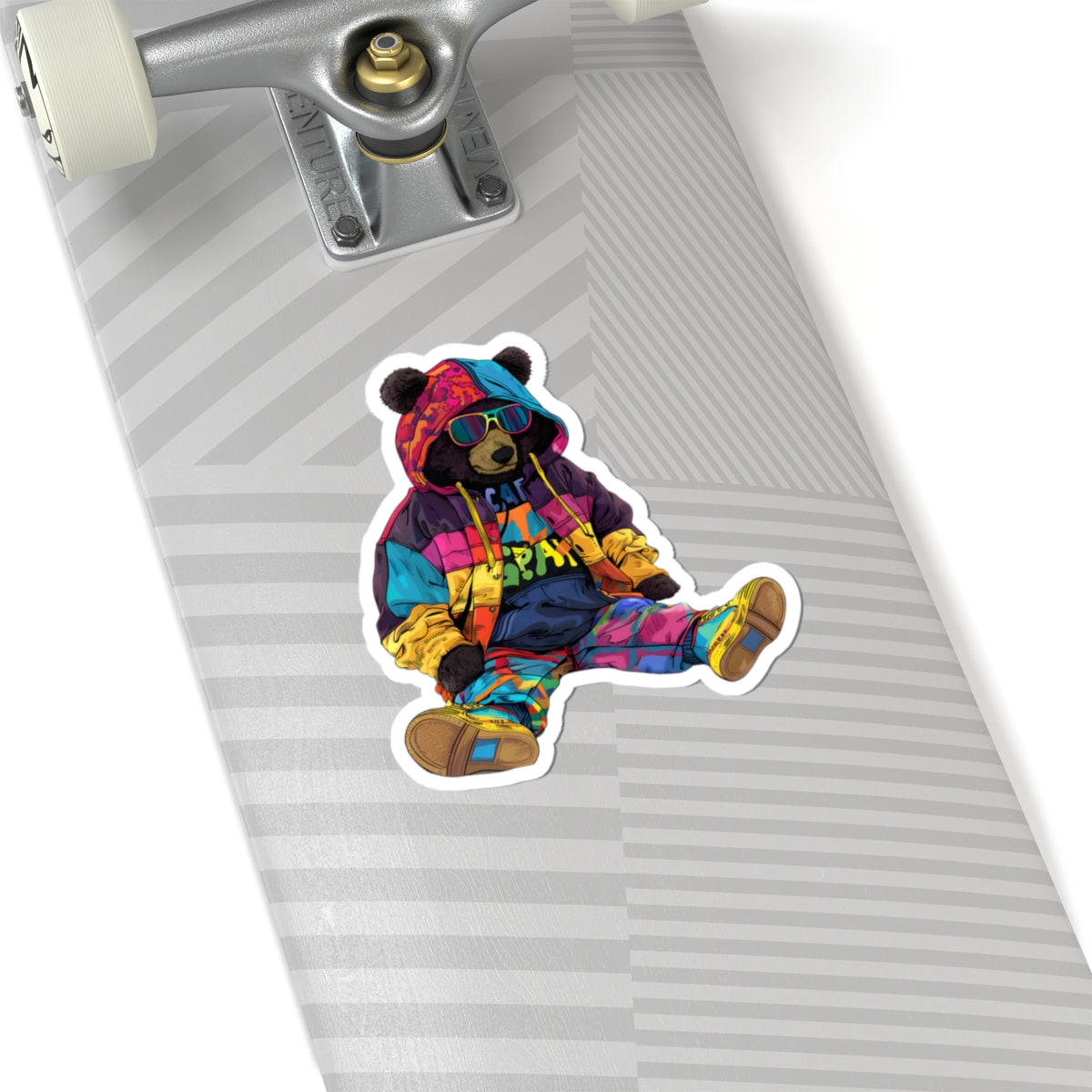 Colorful Bear Hip-Hop Kiss-Cut Stickers - Fun Decals for Kids & Adults