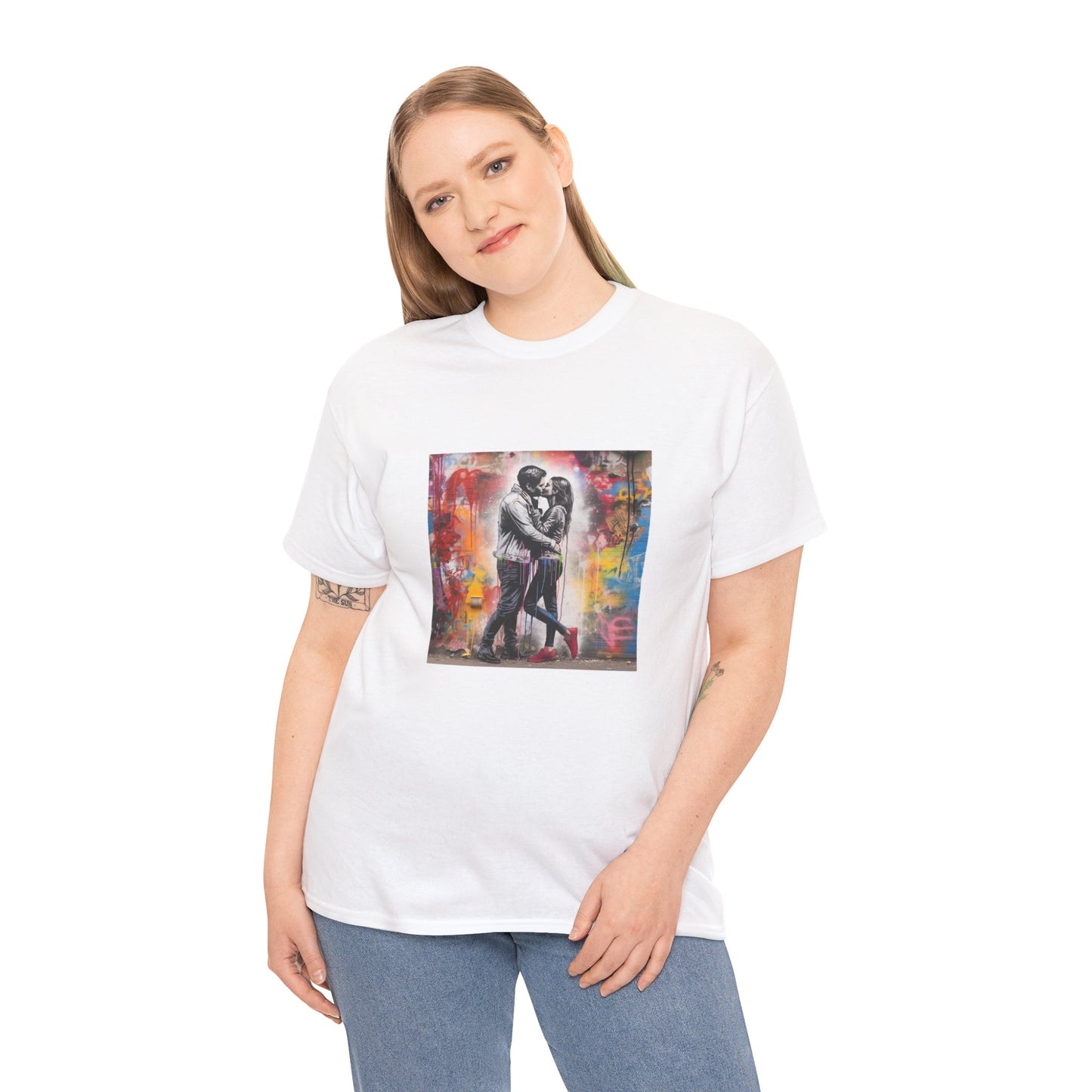 Love in Color Unisex Heavy Cotton Tee - Modern Art Graphic T-Shirt