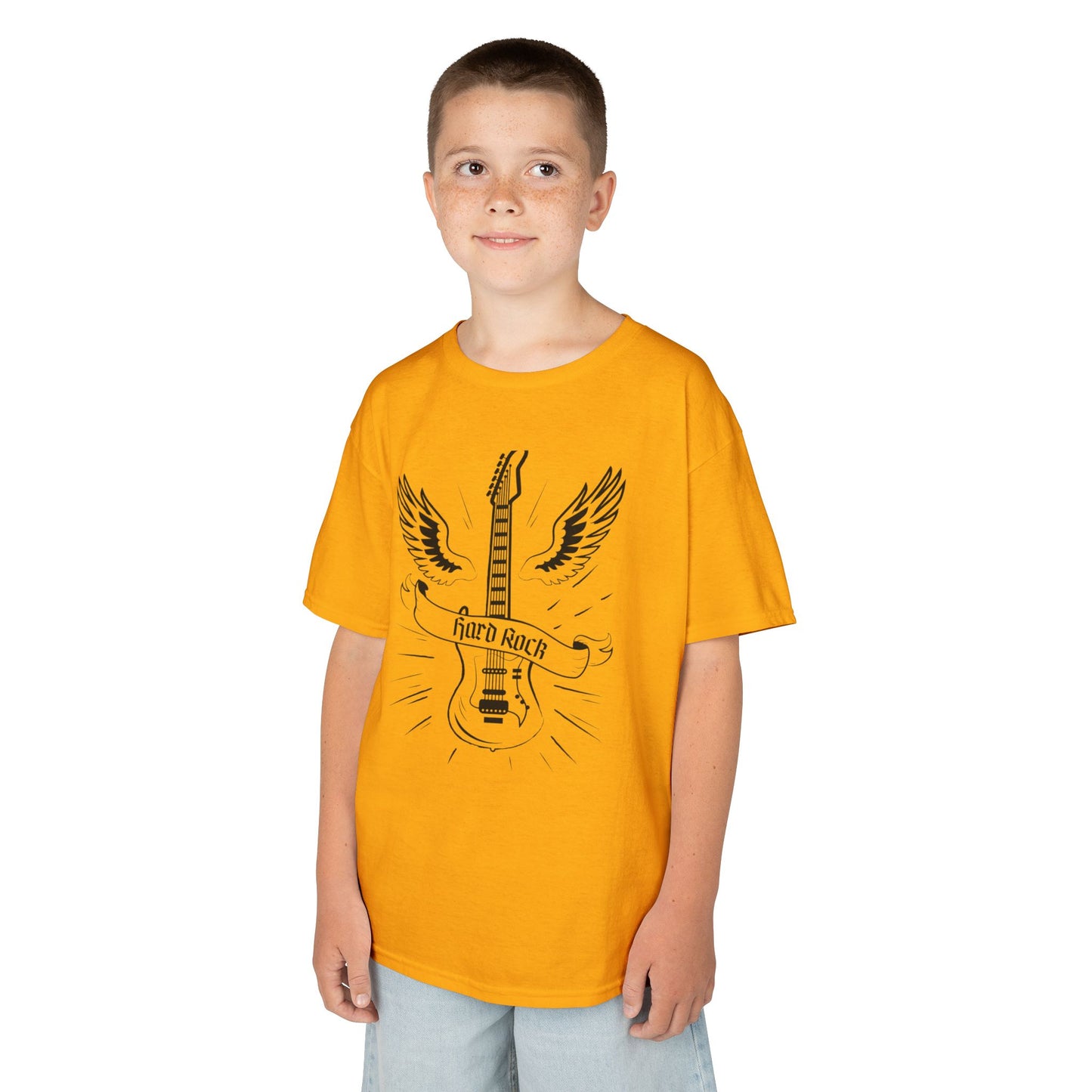 Kids Rock Guitar T-Shirt - Cool Heavy Cotton Tee for Young Music Lovers