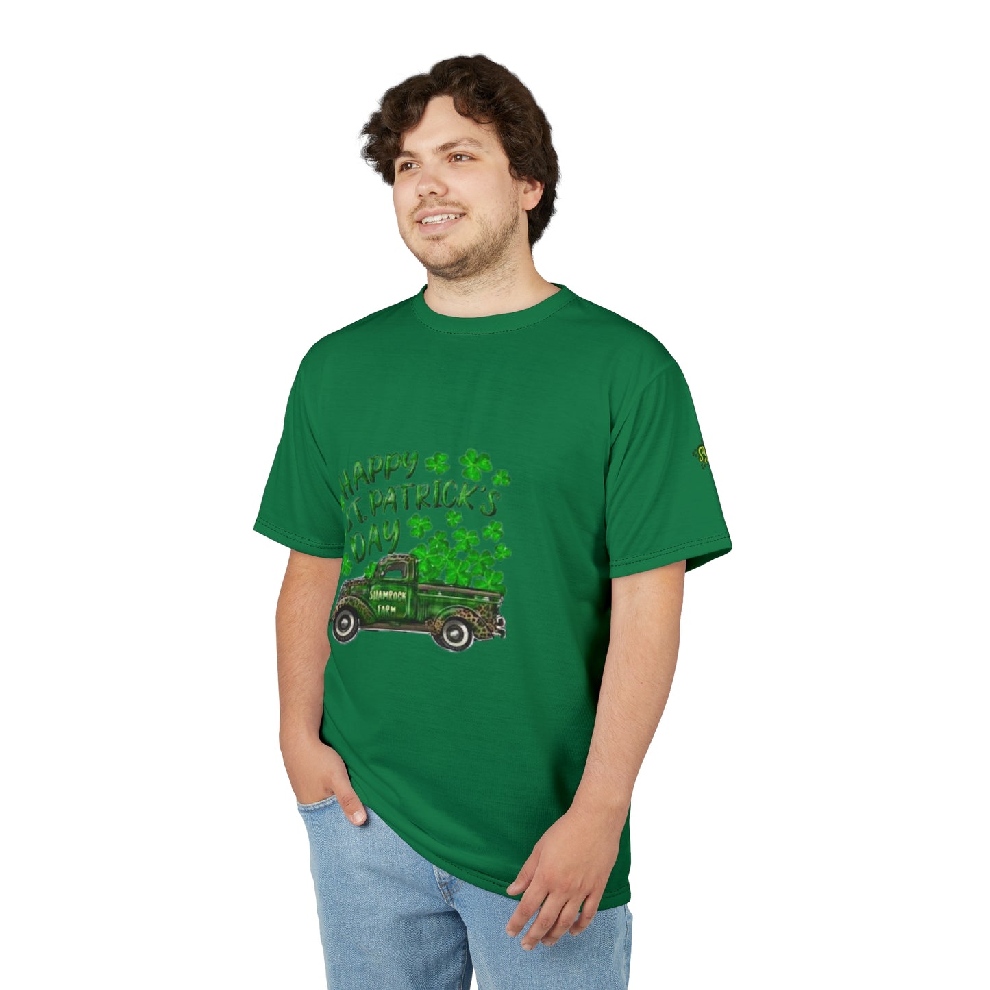 Happy St. Patrick's Day Unisex Cut & Sew Tee - Shamrock Design