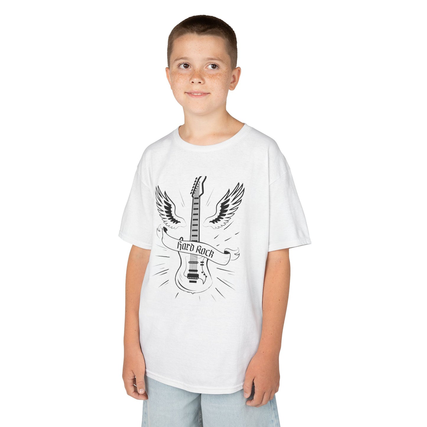 Kids Rock Guitar T-Shirt - Cool Heavy Cotton Tee for Young Music Lovers