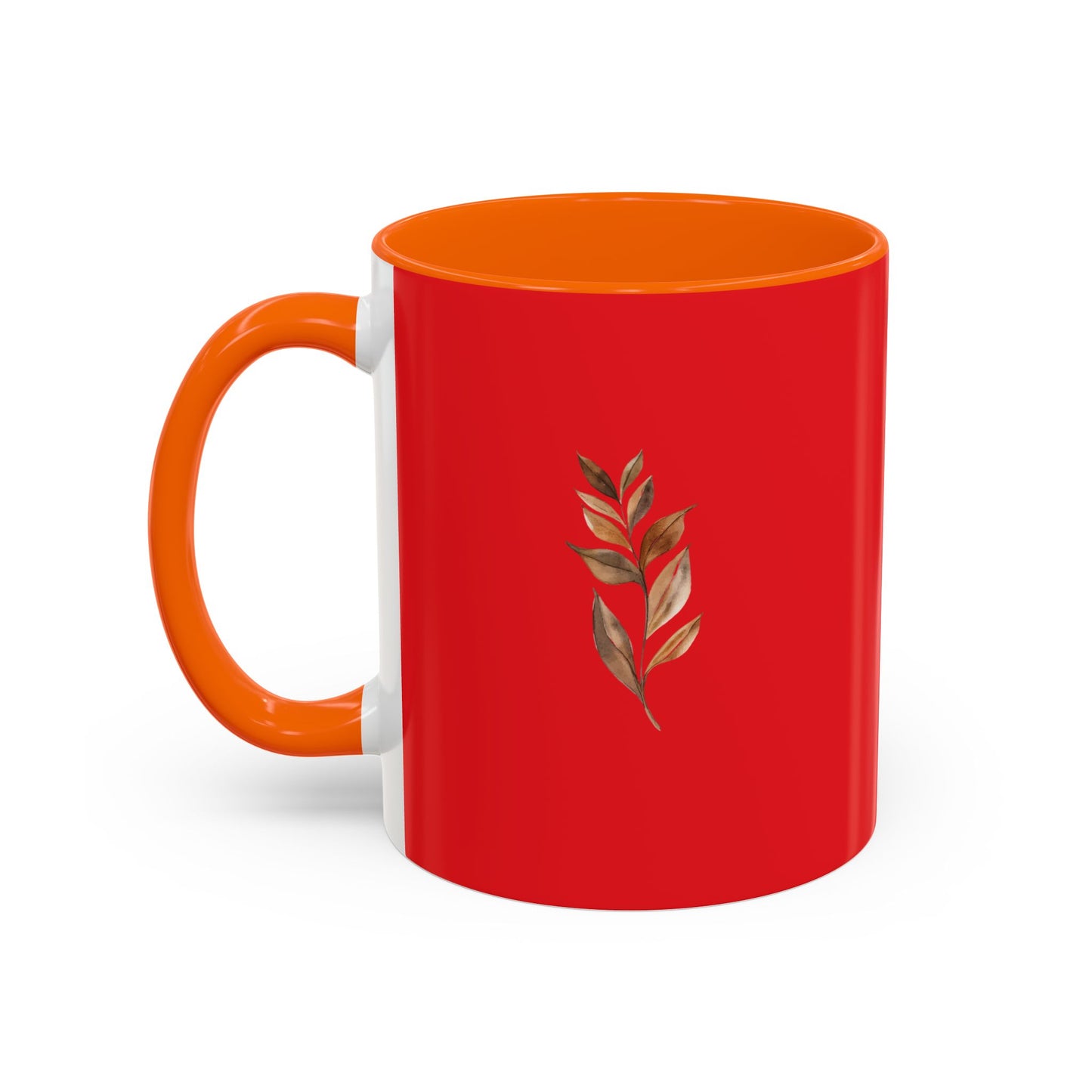 Vibrant Accent Coffee Mug with Leaf Design – Perfect for Home and Office