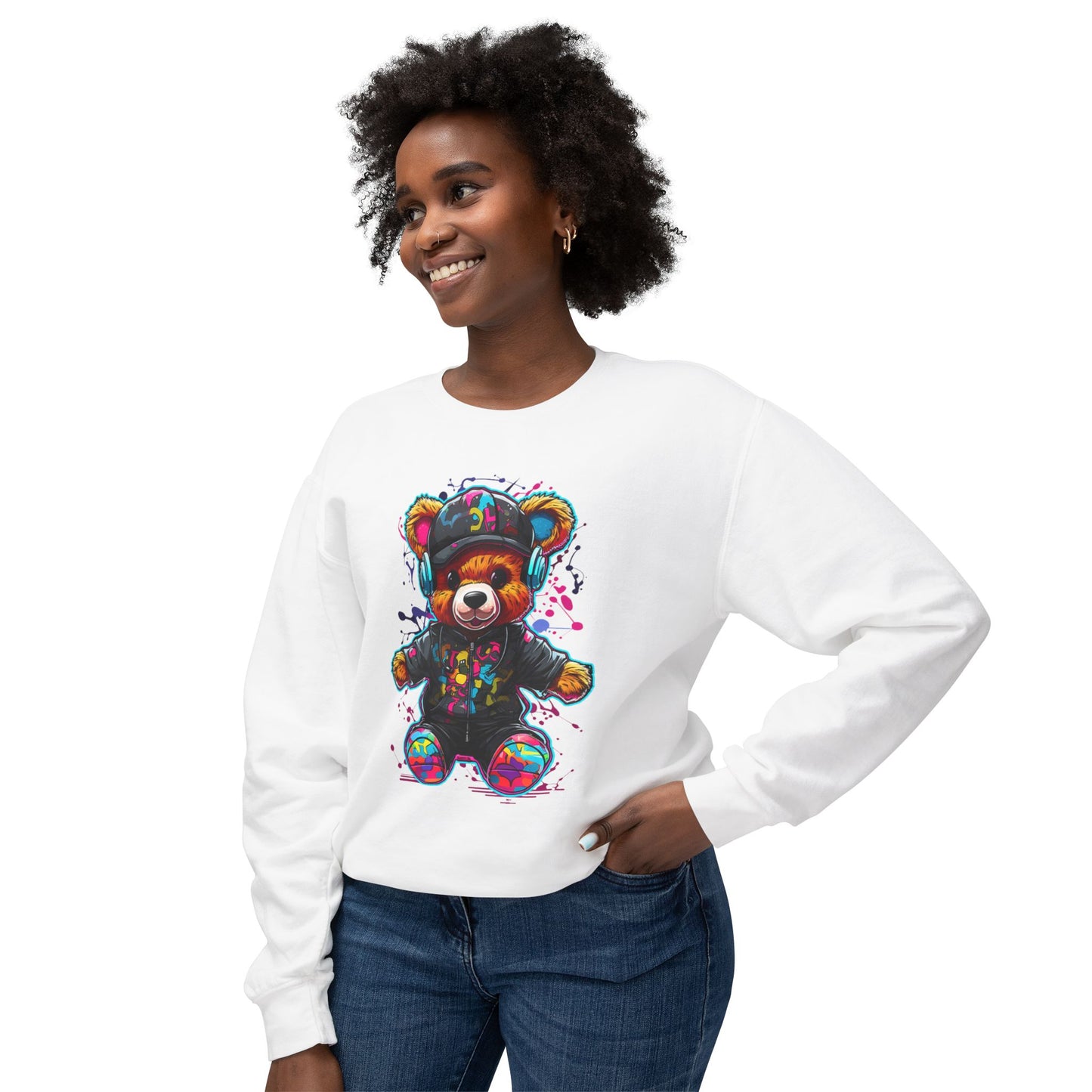 Colorful Bear Graphic Unisex Sweatshirt - Perfect for Casual Comfort