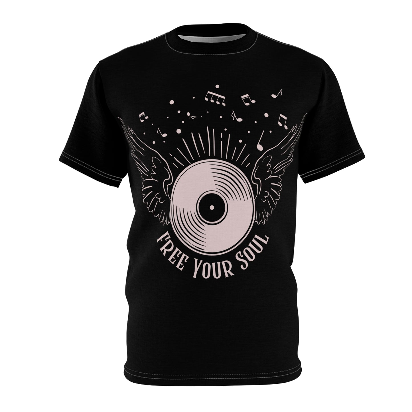 Music-Inspired Unisex Cut & Sew Tee - 'Free Your Soul' Graphic T-Shirt