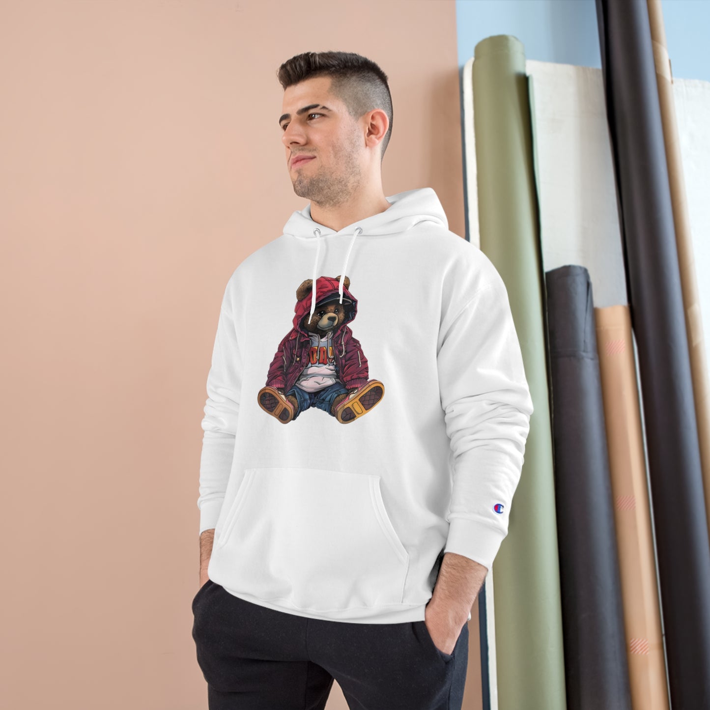 Cute Bear Champion Hoodie - Cozy Streetwear for Animal Lovers