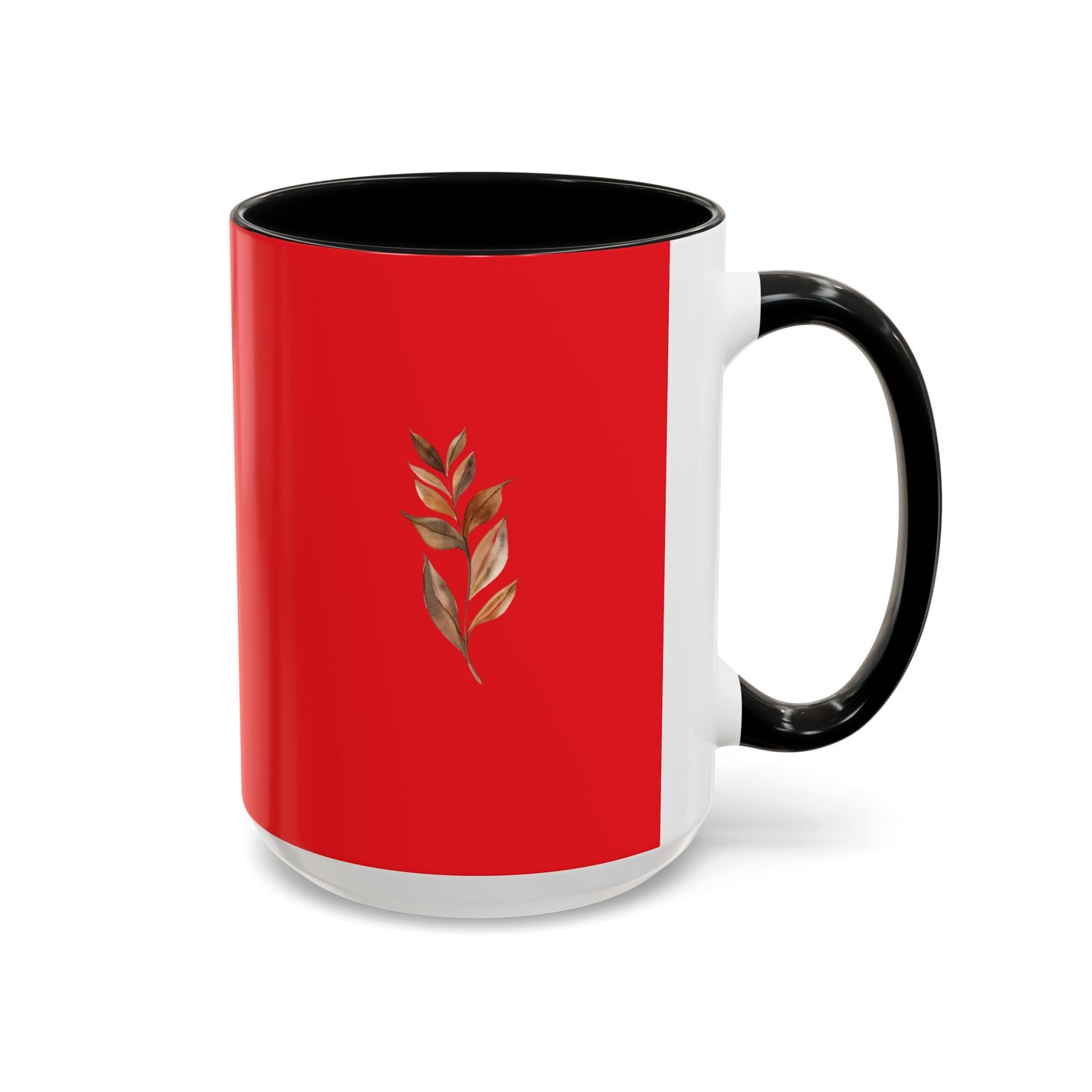 Vibrant Accent Coffee Mug with Leaf Design – Perfect for Home and Office