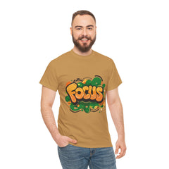 Focus Unisex Heavy Cotton Tee – Motivational Graphic Tee for Everyday Wear