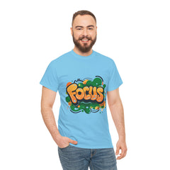 Focus Unisex Heavy Cotton Tee – Motivational Graphic Tee for Everyday Wear