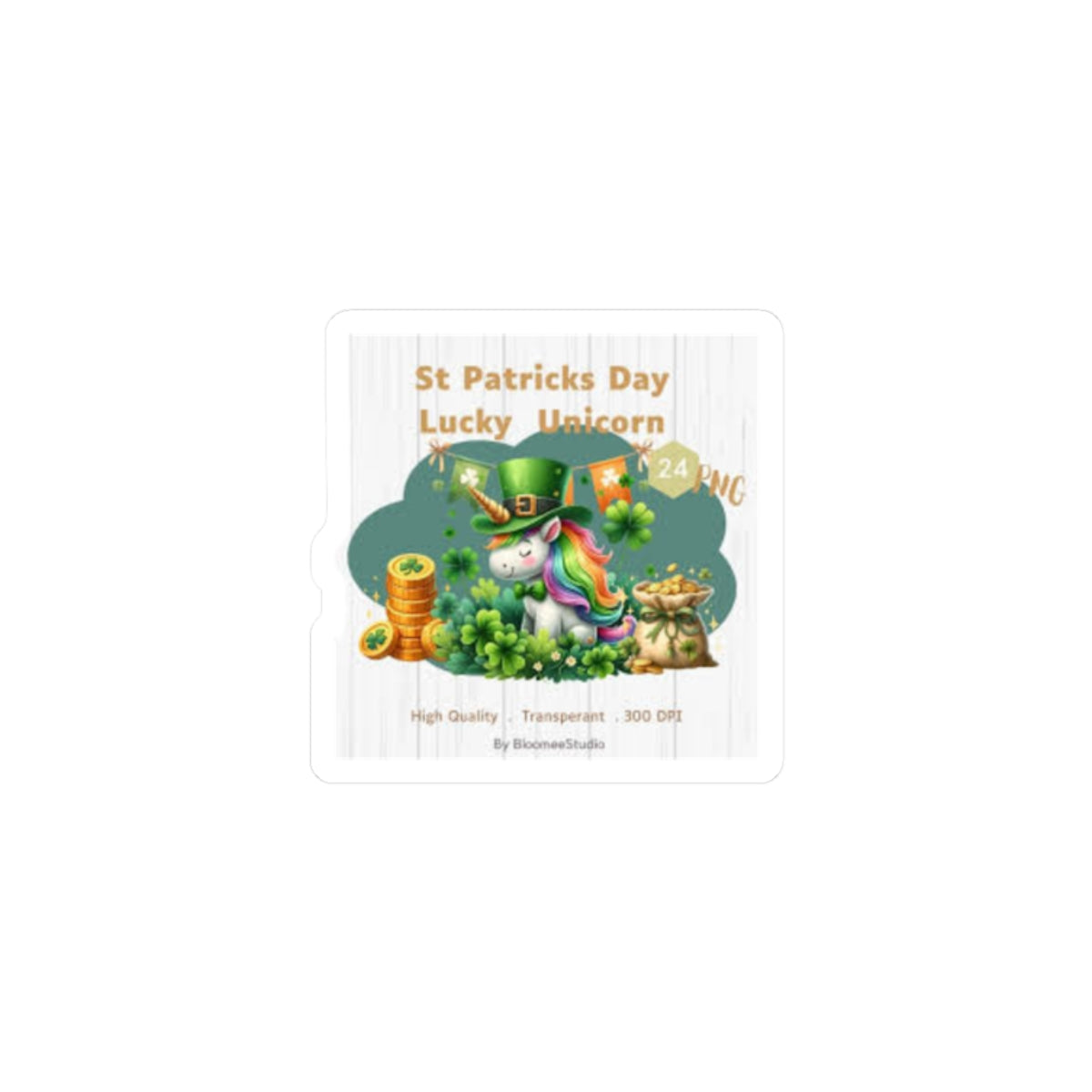 St. Patrick's Day Lucky Unicorn Kiss-Cut Stickers - Fun & Festive Decorations