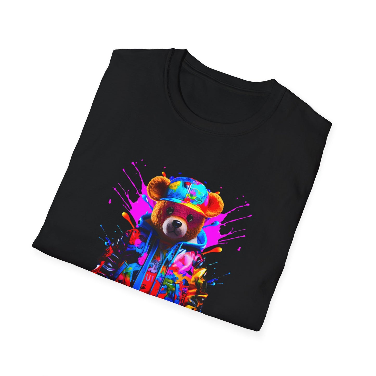 Vibrant Bear Graphic Unisex Softstyle T-Shirt - Perfect for Casual Wear and Gifts