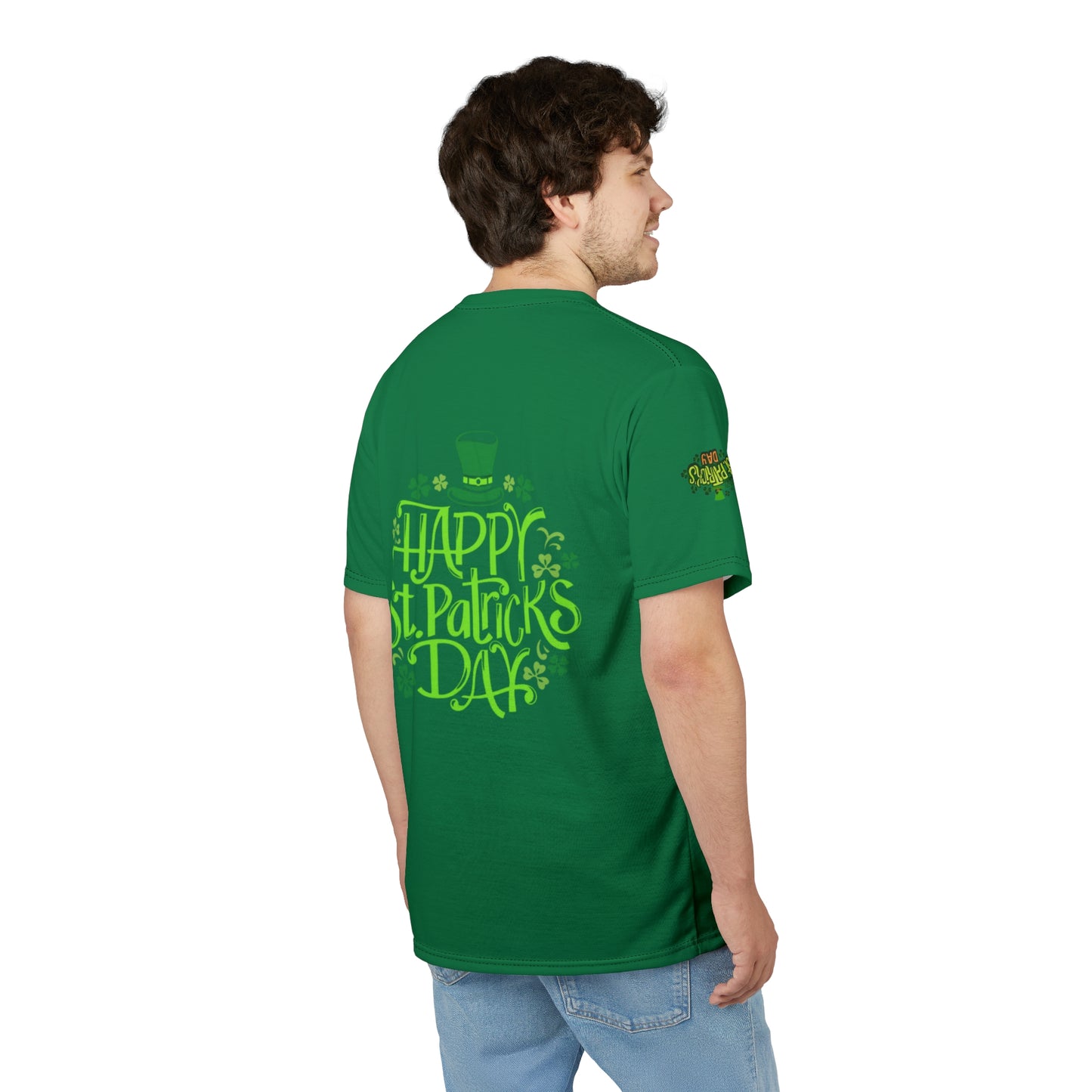 Happy St. Patrick's Day Unisex Cut & Sew Tee - Shamrock Design