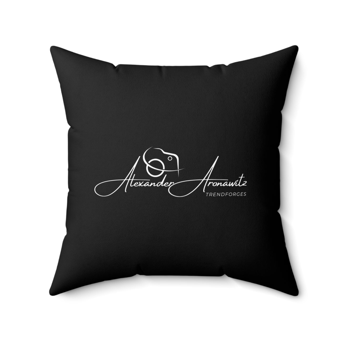 Personalized Black Spun Polyester Pillow - Custom Logo or Name Design