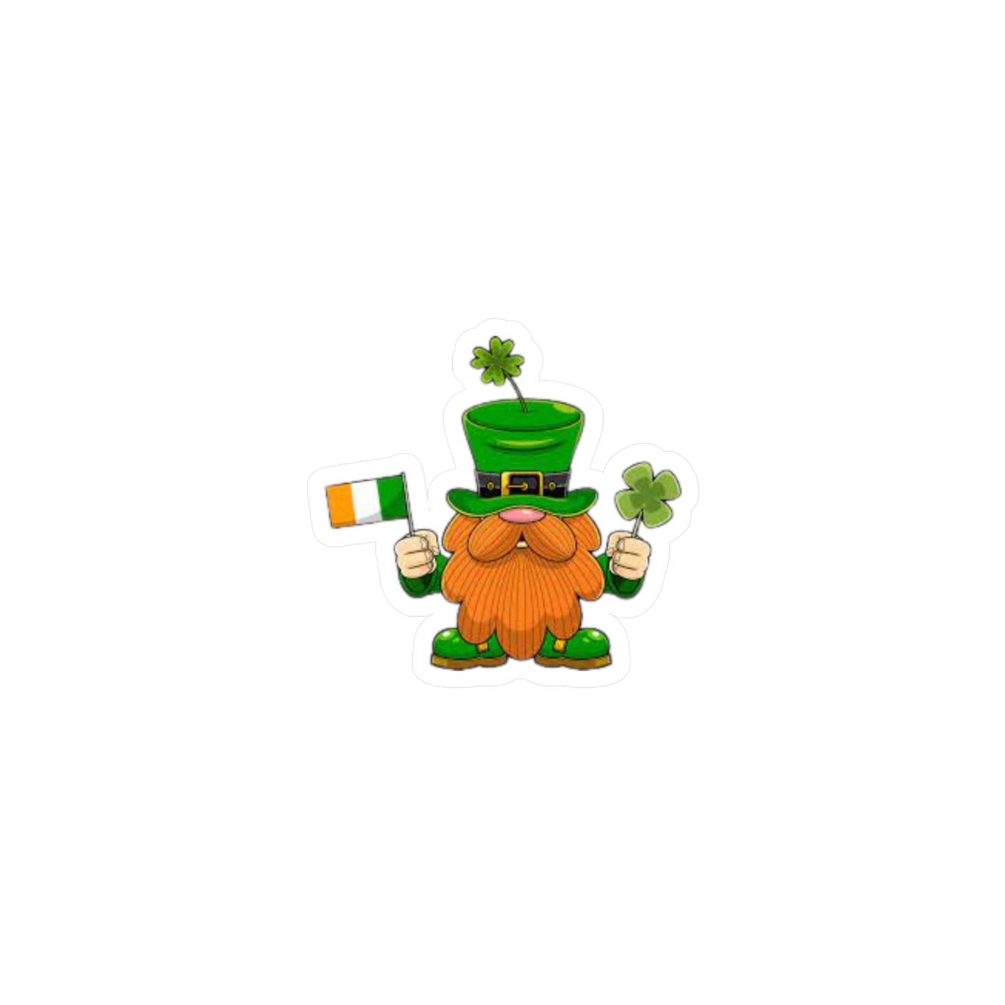 St. Patrick's Day Leprechaun Kiss-Cut Vinyl Decal – Fun Irish Sticker for Celebrations