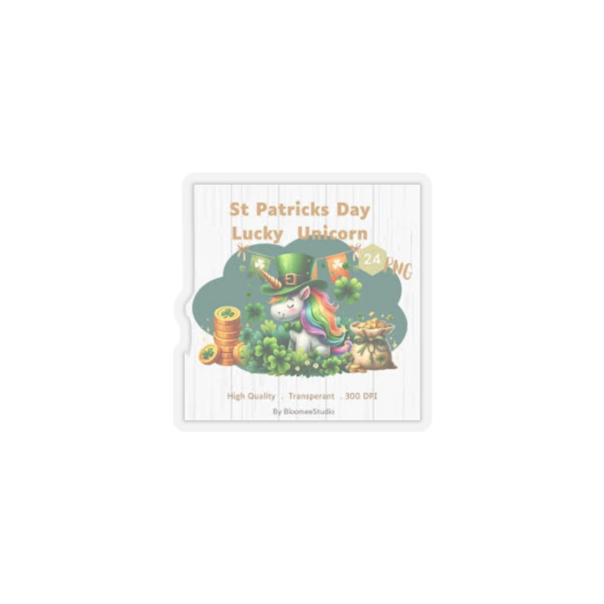 St. Patrick's Day Lucky Unicorn Kiss-Cut Stickers - Fun & Festive Decorations