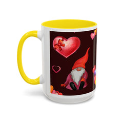 Valentine's Gnome Coffee Mug - Cute 11oz & 15oz Accent Mug with Hearts