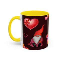 Valentine's Gnome Coffee Mug - Cute 11oz & 15oz Accent Mug with Hearts