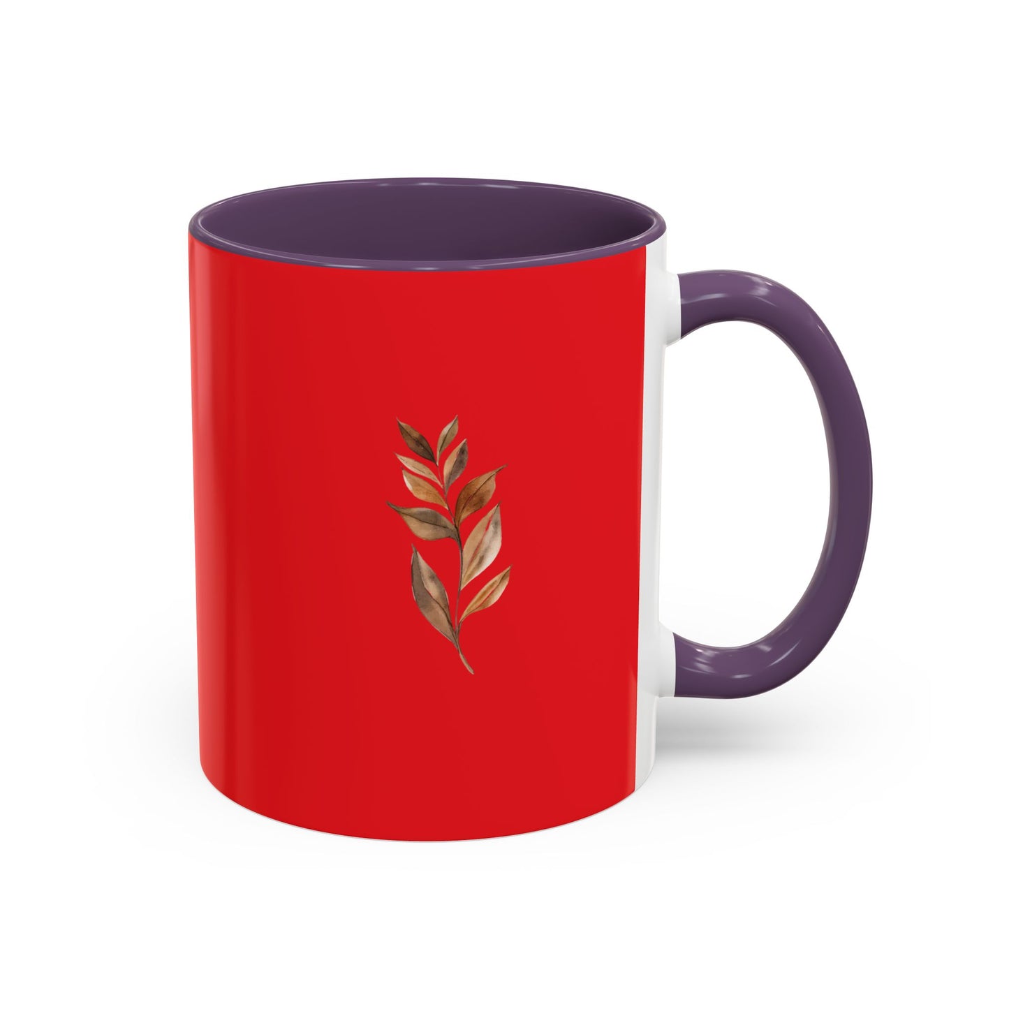 Vibrant Accent Coffee Mug with Leaf Design – Perfect for Home and Office