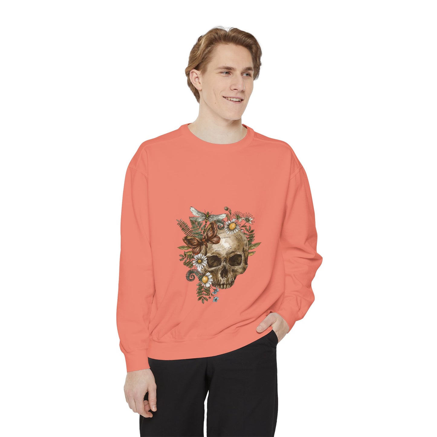 Boho Skull Floral Unisex Sweatshirt - Garden-Inspired Cozy Crew