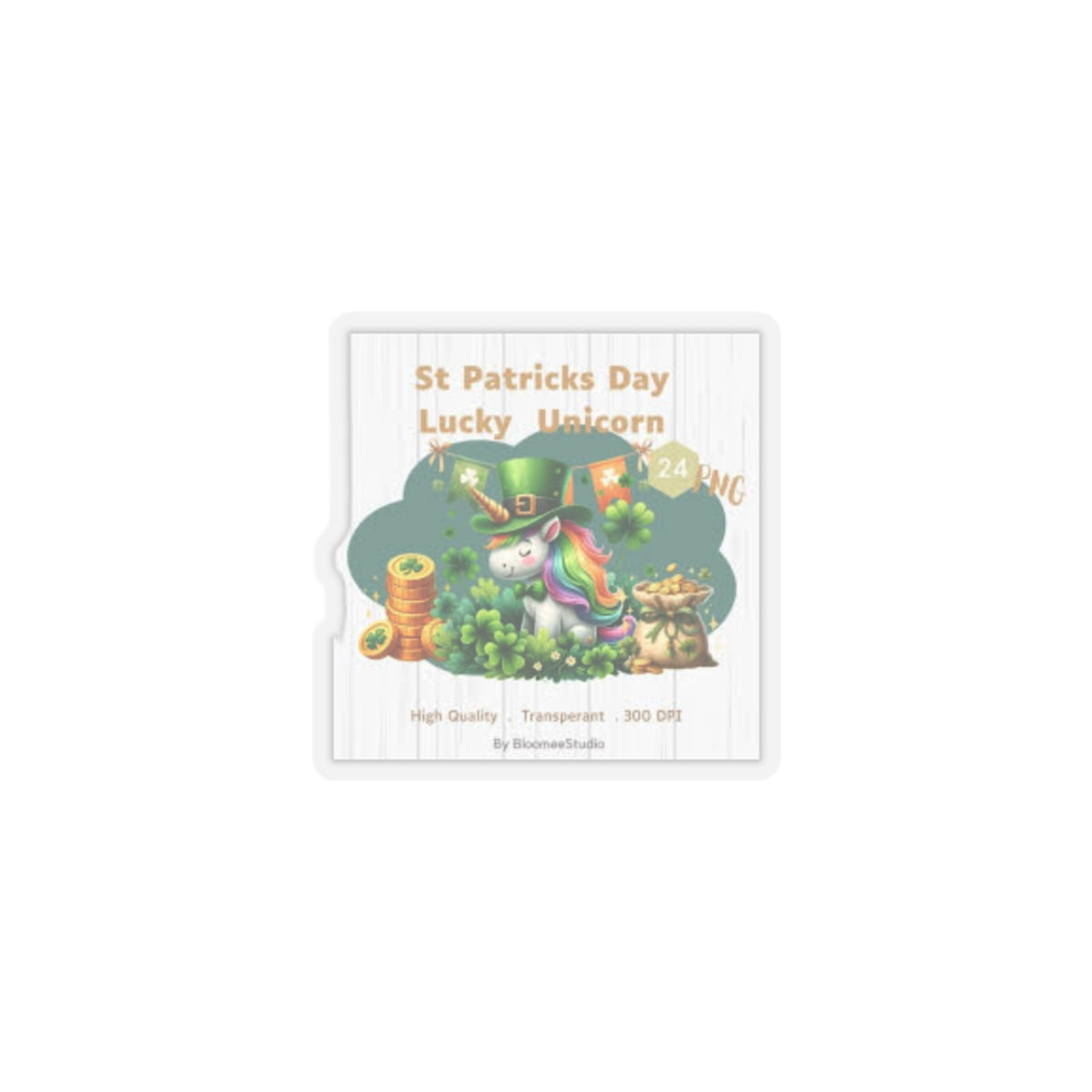 St. Patrick's Day Lucky Unicorn Kiss-Cut Stickers - Fun & Festive Decorations