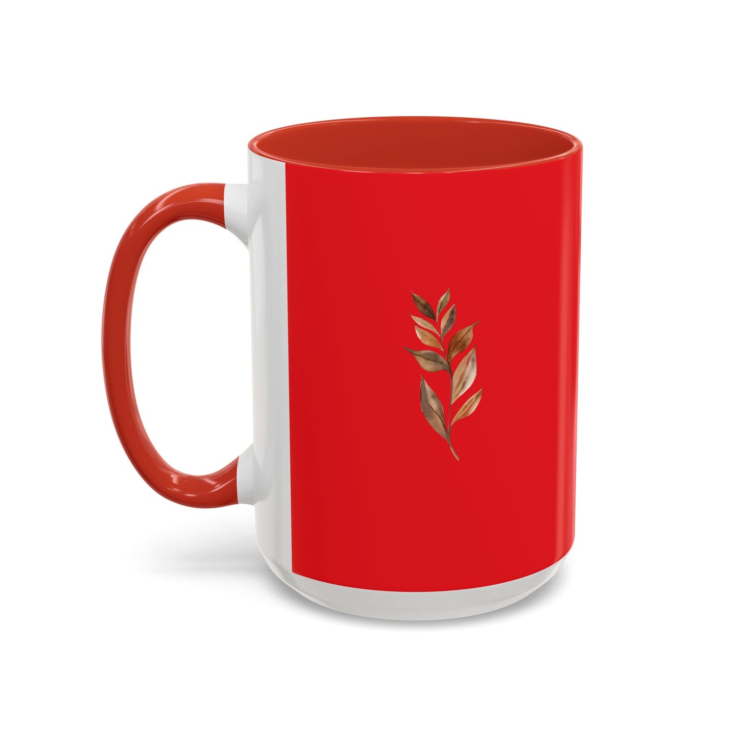 Vibrant Accent Coffee Mug with Leaf Design – Perfect for Home and Office