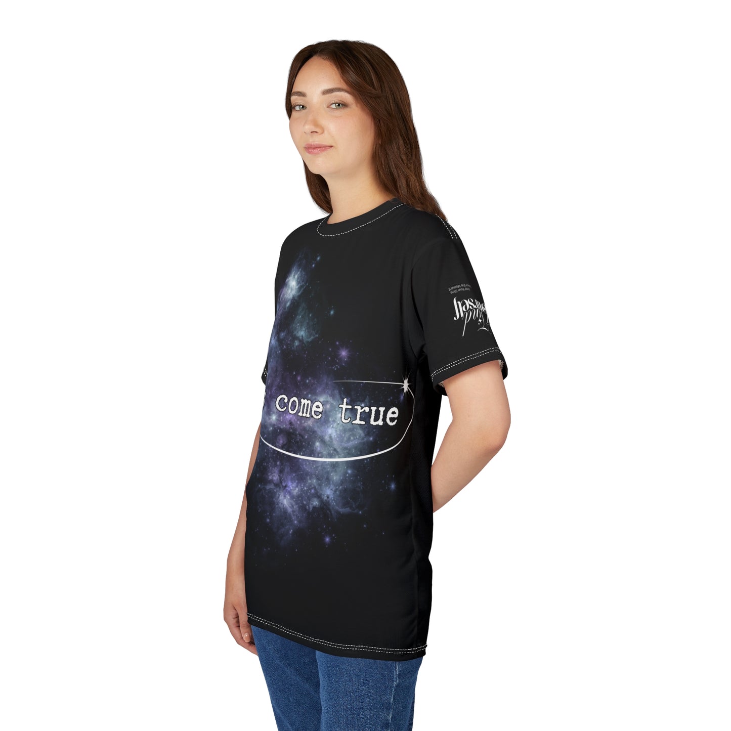 Dreams Come True Galaxy Tee - Unisex Cut & Sew T-Shirt for Dreamers & Space Lovers