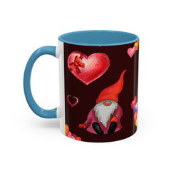 Valentine's Gnome Coffee Mug - Cute 11oz & 15oz Accent Mug with Hearts