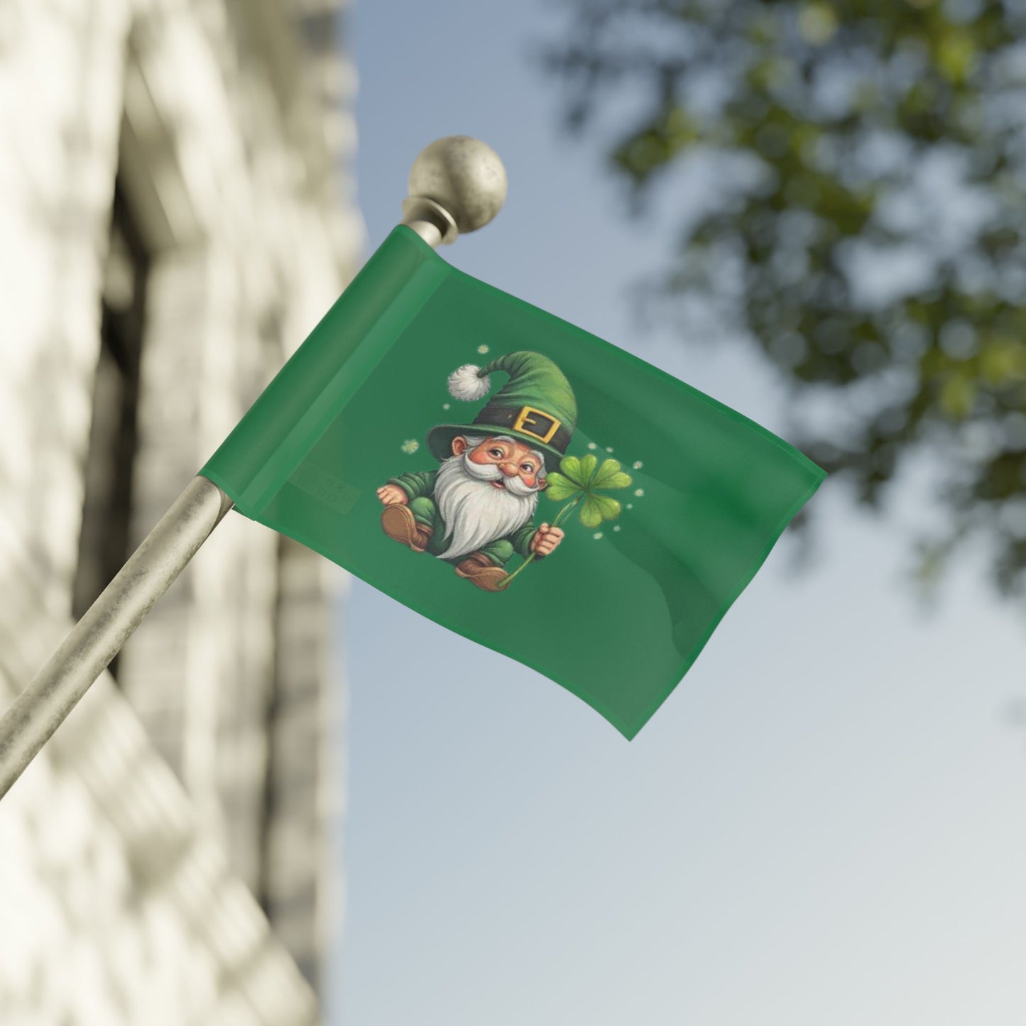 St. Patrick's Day Gnome Flag - Lucky Clover Decor