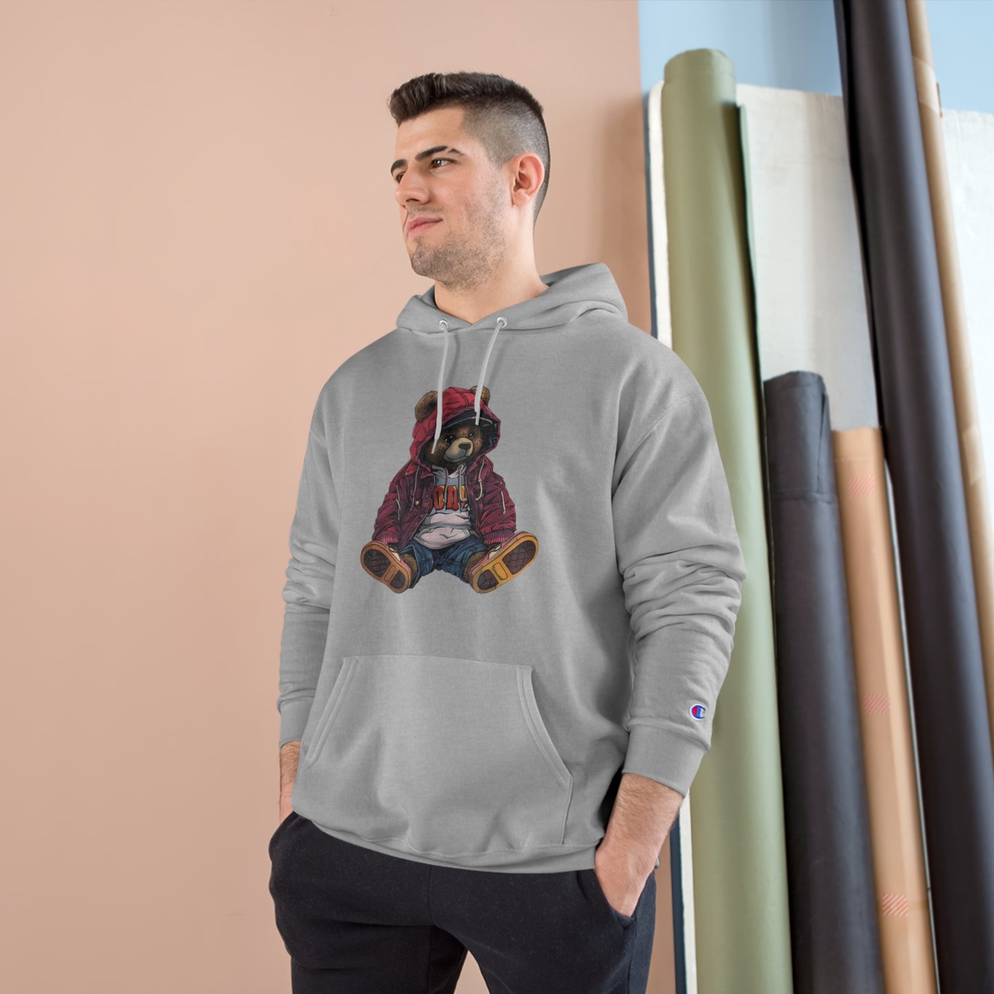 Cute Bear Champion Hoodie - Cozy Streetwear for Animal Lovers