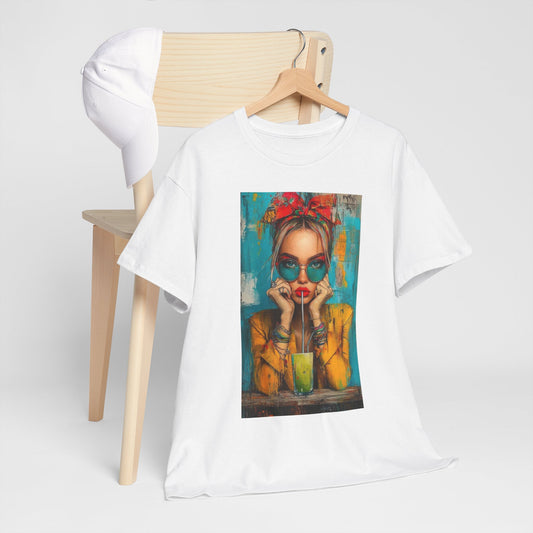 Chic Summer Vibes Unisex Heavy Cotton Tee with Colorful Art