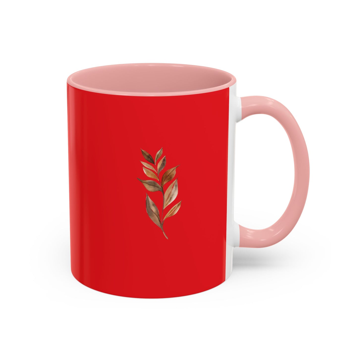 Vibrant Accent Coffee Mug with Leaf Design – Perfect for Home and Office