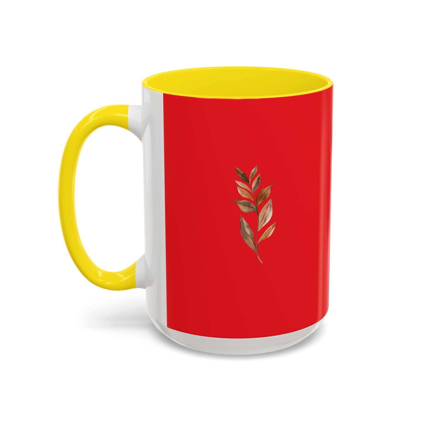 Vibrant Accent Coffee Mug with Leaf Design – Perfect for Home and Office