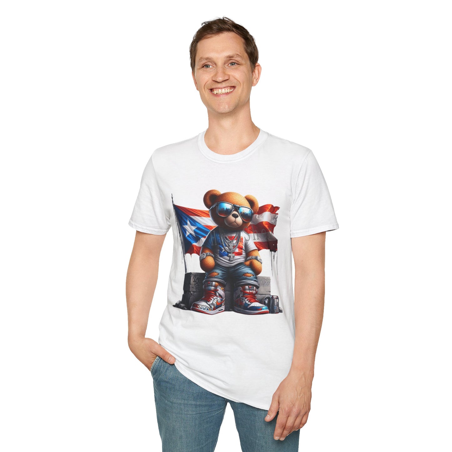 Cool Teddy Bear Graphic Unisex Softstyle T-Shirt