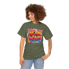 Love Wins Unisex Heavy Cotton Tee - Colorful Graphic Tee for Pride and Self-Expression