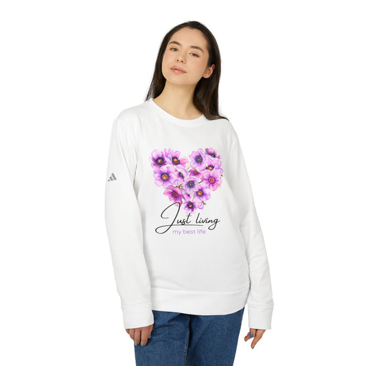 Adidas Unisex Floral Heart Sweatshirt - Just Living My Best Life