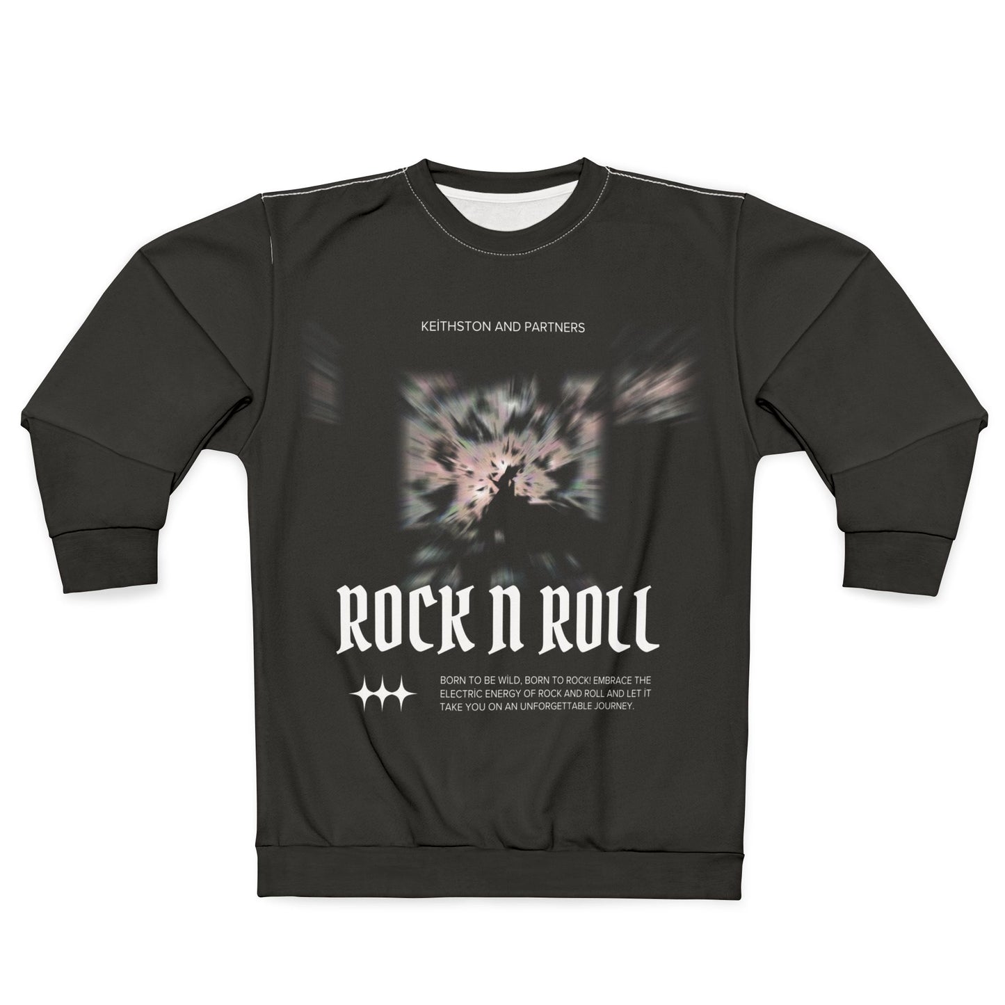 Rock n Roll Unisex Sweatshirt - Music-Inspired Graphic Crewneck for Casual Wear