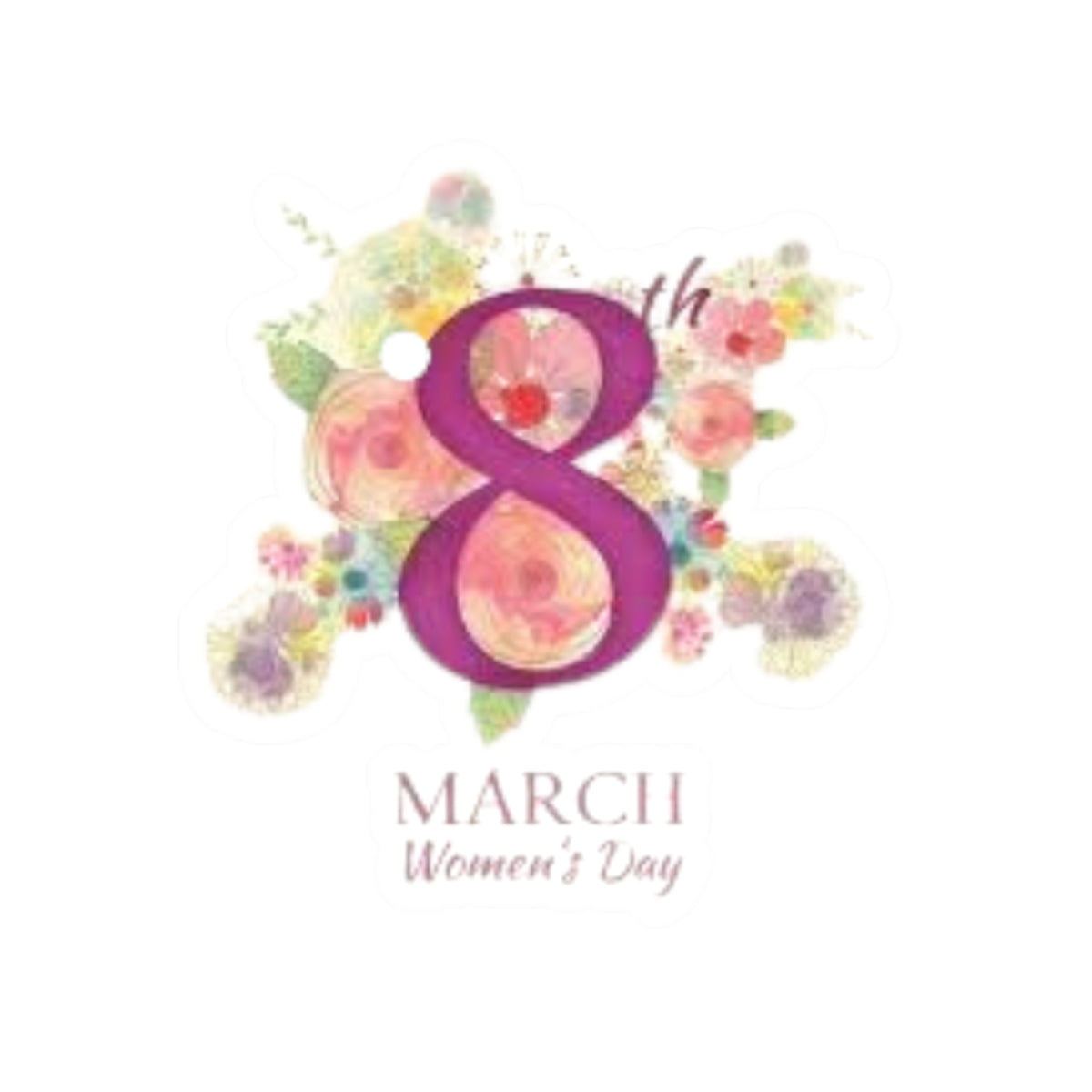 Women's Day Kiss-Cut Stickers | Celebrate March 8th with Floral Designs