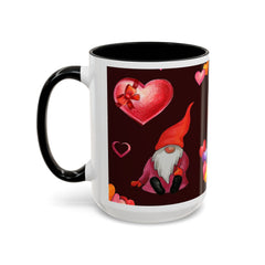 Valentine's Gnome Coffee Mug - Cute 11oz & 15oz Accent Mug with Hearts
