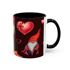 Valentine's Gnome Coffee Mug - Cute 11oz & 15oz Accent Mug with Hearts