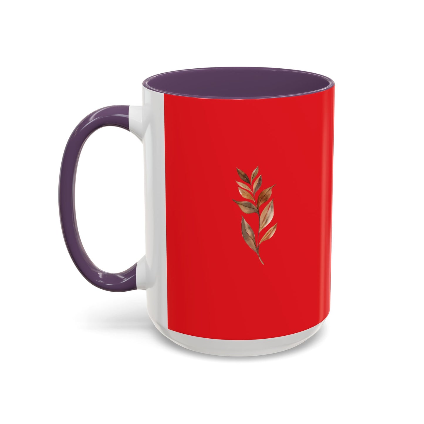 Vibrant Accent Coffee Mug with Leaf Design – Perfect for Home and Office