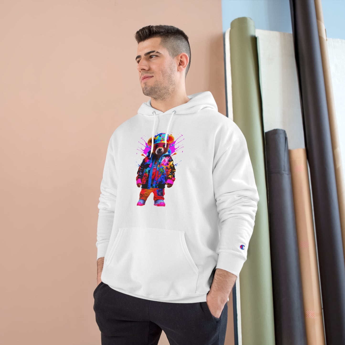 Colorful Bear Champion Hoodie for Kids - Fun and Playful Sweatshirt