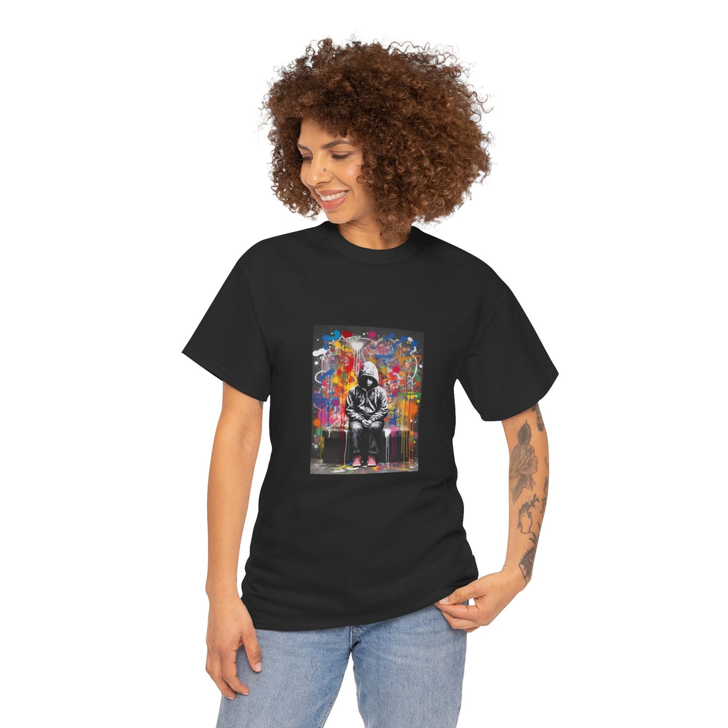 Vibrant Urban Art Unisex Heavy Cotton Tee