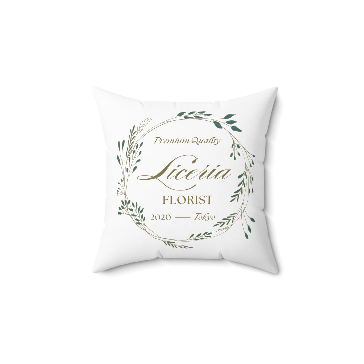 Elegant Floral Pillow for Florists - Customizable Spun Polyester Square Cushion