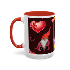 Valentine's Gnome Coffee Mug - Cute 11oz & 15oz Accent Mug with Hearts