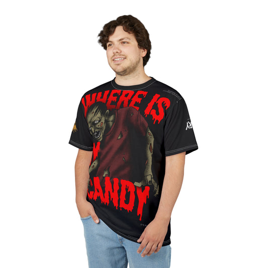 Halloween Zombie Tee - 'Where Is My Candy?' Unisex Cut & Sew T-Shirt