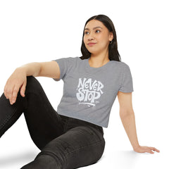 Never Stop Women’s Festival Crop Top - Boho Style Summer Tee