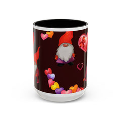 Valentine's Gnome Coffee Mug - Cute 11oz & 15oz Accent Mug with Hearts