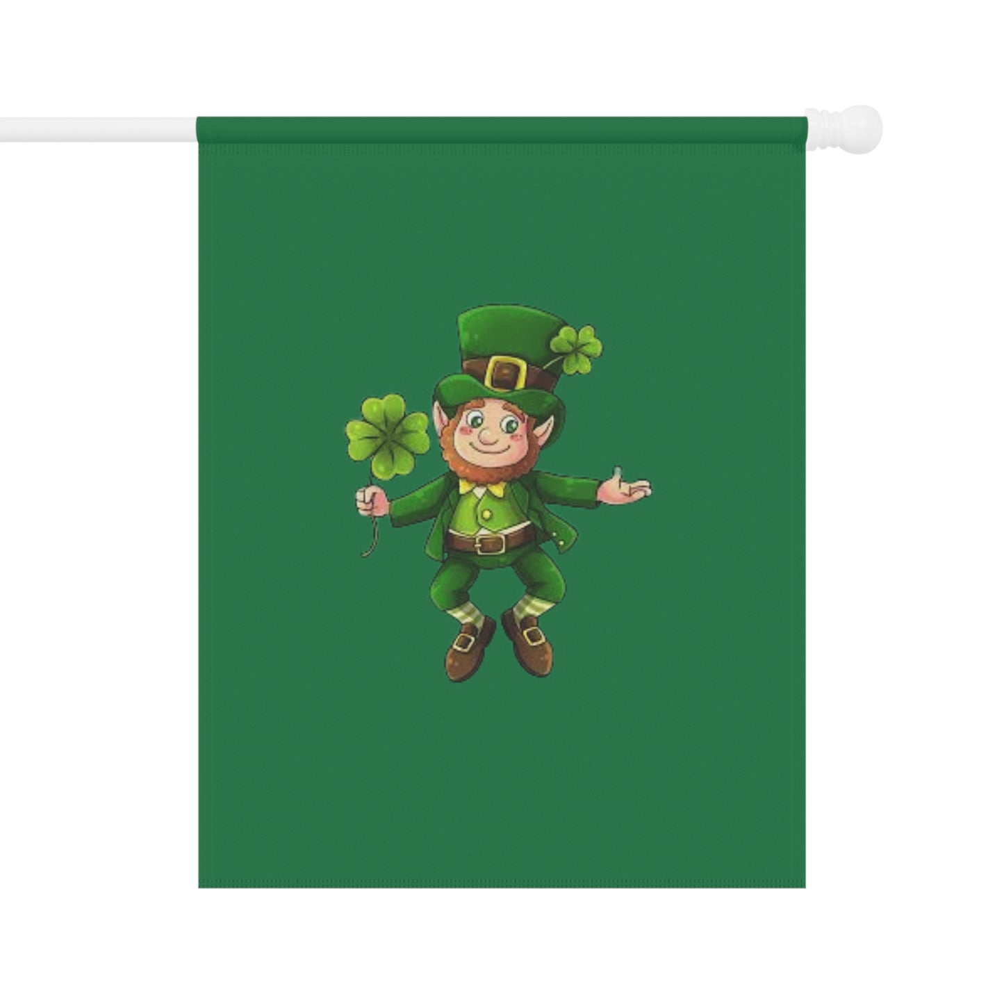 St. Patrick's Day Garden Banner with Cheerful Leprechaun Design