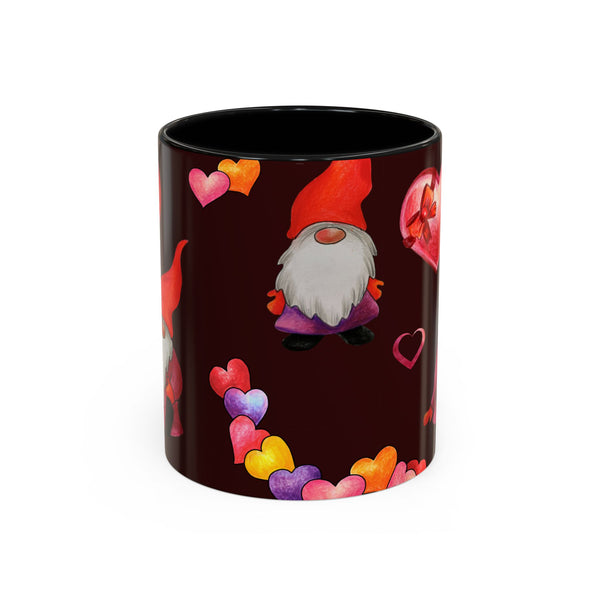 Valentine's Gnome Coffee Mug - Cute 11oz & 15oz Accent Mug with Hearts